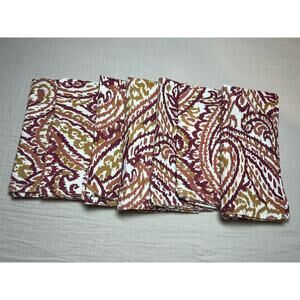 Cynthia Rowley Napkin Set 100% Cotton Paisley 7 In All‎